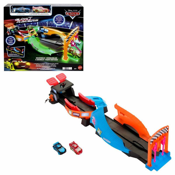 Dirkalna steza za izstrelitev avtomobilčkov Mattel Glow Racers Sveti Se V Temi - Shopper.si