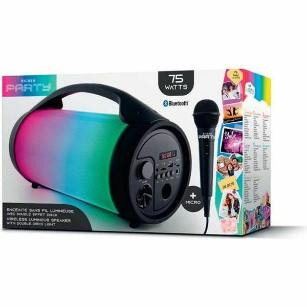 Zvočnik Bluetooth z Mikrofonom Karaoke Bigben PARTYBTPRO 75 W Črna - Shopper.si