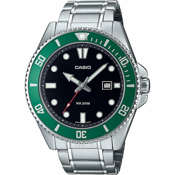 Ura moška Casio MDV-107D-3AVEF Črna Srebrna (Ø 46 mm) - Shopper.si