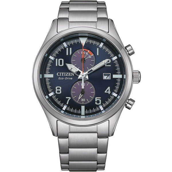 Ura moška Citizen SPORT CRONO - ECO DRIVE Srebrna (Ø 43 mm) - Shopper.si