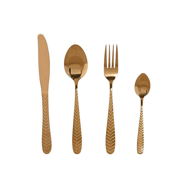 Jedilni Pribor Home ESPRIT Zlat Nerjaveče jeklo 2 x 0,4 x 22,5 cm 16 Kosi - Shopper.si