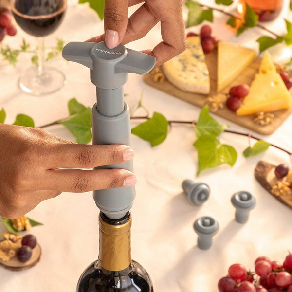Vakuumska črpalka in zamaški za vino Winuum InnovaGoods (4 vtiči) - Shopper.si