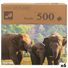 Sestavljanka Puzzle Colorbaby Elephant 500 Kosi 6 kosov 61 x 46 x 0,1 cm - Shopper.si