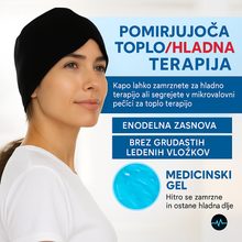Kapa za naravno lajšanje glavobolov – 360° hladno/toplo gel terapija za migrene, sinusni in napetostni glavobol