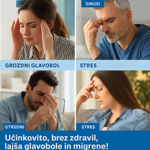 Kapa za naravno lajšanje glavobolov – 360° hladno/toplo gel terapija za migrene, sinusni in napetostni glavobol